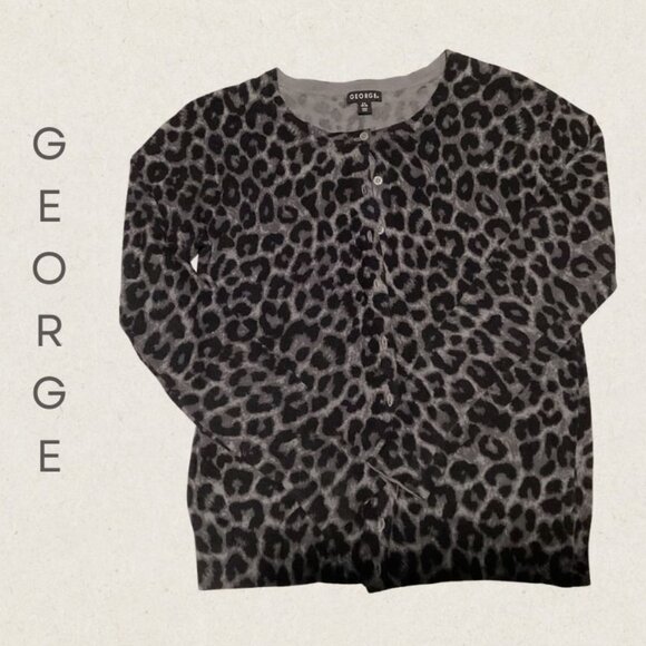 George Sweaters - George Leonard Print Button-Up Cardigan